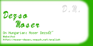 dezso moser business card